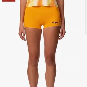 Saucony Women's Bright Orange Athletic Shorts